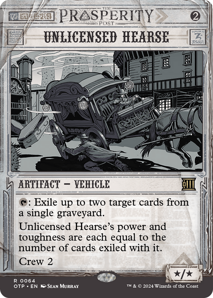 Unlicensed Hearse (OTP-064) - rare: (Showcase) (Borderless) - Foil
