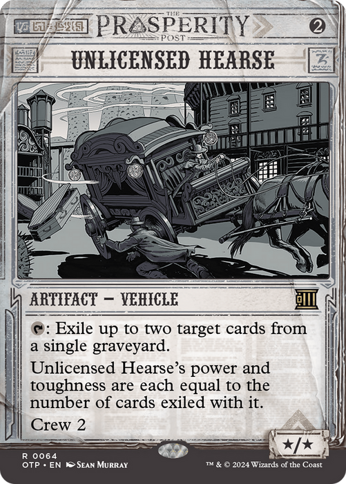 Unlicensed Hearse (OTP-064) - rare: (Showcase) (Borderless) - Foil
