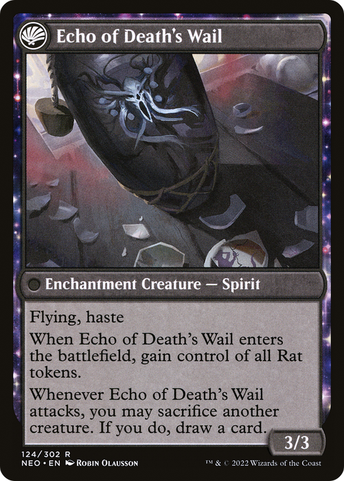 Tribute to Horobi // Echo of Death's Wail (NEO-124) - rare: (fandfc, enchantment) - Foil