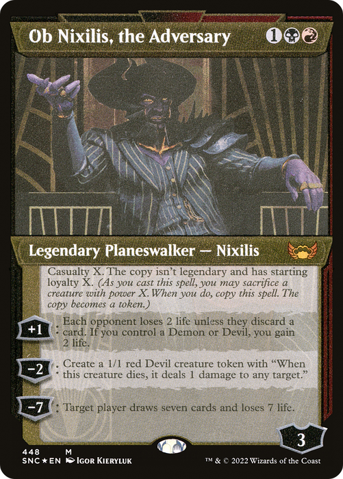 Ob Nixilis, the Adversary (SNC-448) - mythic: (Showcase) - Etched Foil