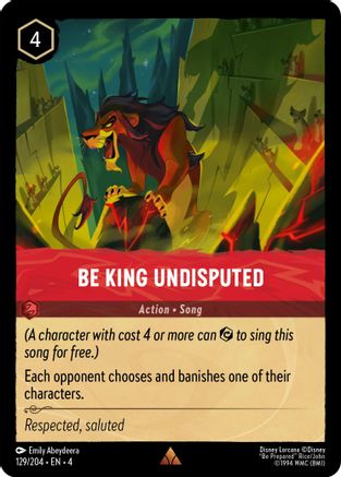 Be King Undisputed (129/204) - Rare - Cold Foil