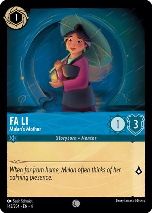 Fa Li - Mulan's Mother (143/204) - Common - Cold Foil