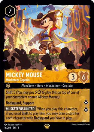 Mickey Mouse - Musketeer Captain (16/204) - Legendary