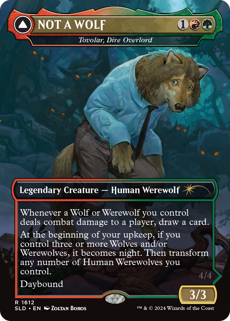 Tovolar, Dire Overlord // Tovolar, the Midnight Scourge (SLD-1612) - rare (Borderless)