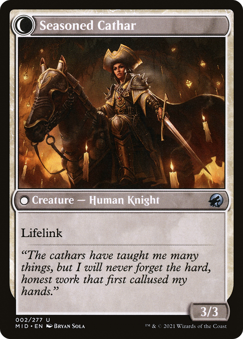 Ambitious Farmhand // Seasoned Cathar (MID-002) - uncommon: (Double Faced Transform) - Foil