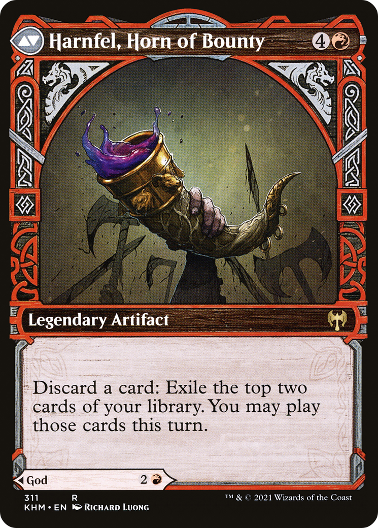 Birgi, God of Storytelling // Harnfel, Horn of Bounty (KHM-311) - rare: (Showcase)