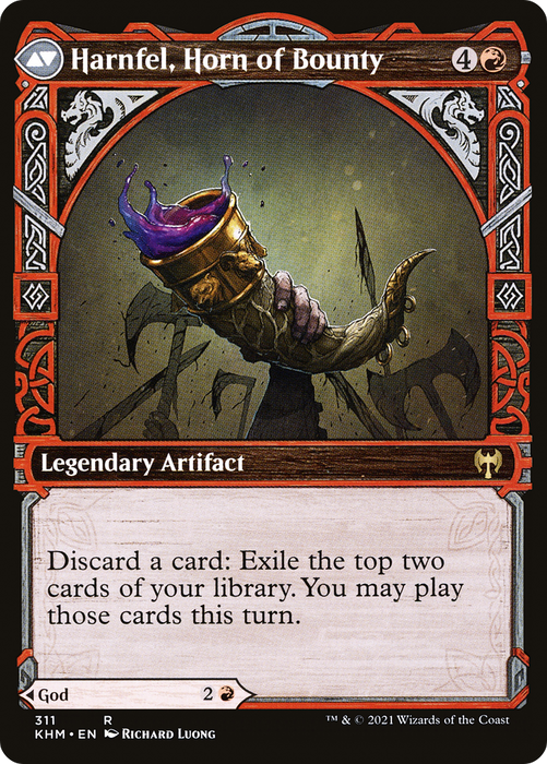 Birgi, God of Storytelling // Harnfel, Horn of Bounty (KHM-311) - rare: (Showcase)