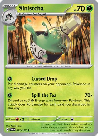 Sinistcha (022/167) - STM  - Rare - Reverse Holofoil