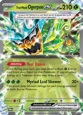 Teal Mask Ogerpon ex (025/167) - STM  - Double Rare - Holofoil