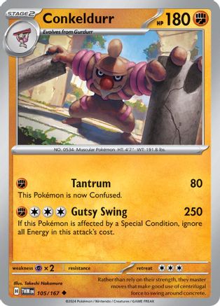 Conkeldurr (105/167) - STM  - Uncommon - Reverse Holofoil