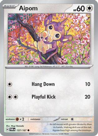 Aipom (137/167) - STM  - Common - Reverse Holofoil
