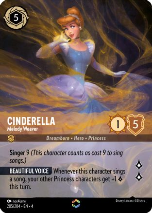 Cinderella - Melody Weaver (Enchanted) (205/204) - Enchanted - Holofoil