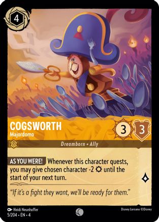 Cogsworth - Majordomo (5/204) - Common - Cold Foil
