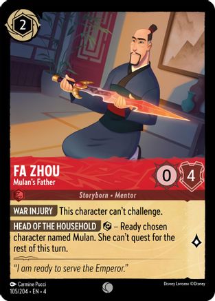 Fa Zhou - Mulan's Father (105/204) - Common - Cold Foil