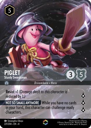 Piglet - Sturdy Swordsman (Enchanted) (221/204) - Enchanted - Holofoil