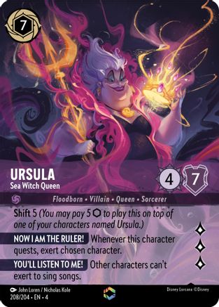 Ursula - Sea Witch Queen (Enchanted) (208/204) - Enchanted - Holofoil