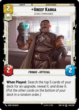 Greef Karga - Affable Commissioner (245/262) - SOTG - Special