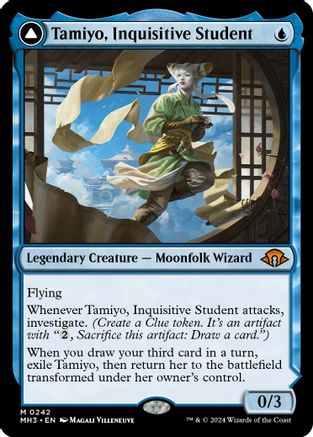 Tamiyo, Inquisitive Student // Tamiyo, Seasoned Scholar (MH3-242) - mythic