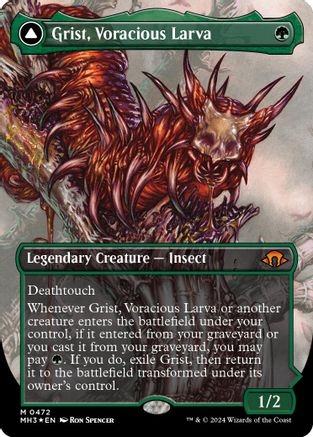 Grist, Voracious Larva // Grist, the Plague Swarm (MH3-472) - mythic (Borderless) - Foil