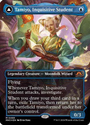 Tamiyo, Inquisitive Student // Tamiyo, Seasoned Scholar (MH3-469) - mythic (Borderless) - Foil