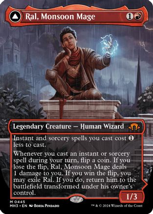 Ral, Monsoon Mage // Ral, Leyline Prodigy (MH3-445) - mythic (Borderless) - Foil