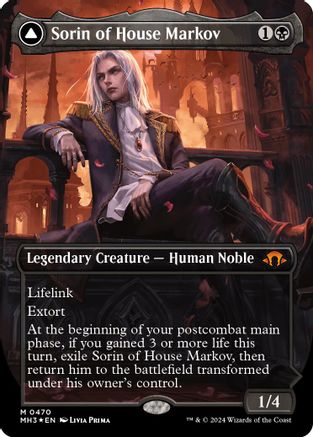 Sorin of House Markov // Sorin, Ravenous Neonate (MH3-470) - mythic (Borderless) - Foil