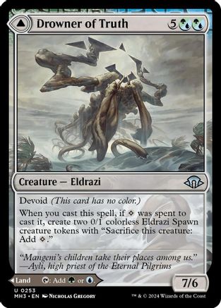 Drowner of Truth // Drowned Jungle (MH3-253) - uncommon: (devoid) - Foil