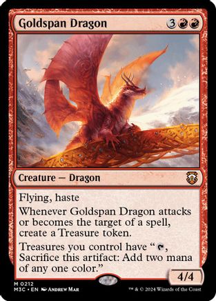 Goldspan Dragon (Ripple Foil) (M3C-212) - mythic - Foil