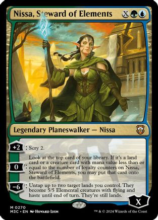 Nissa, Steward of Elements (Ripple Foil) (M3C-270) - mythic - Foil