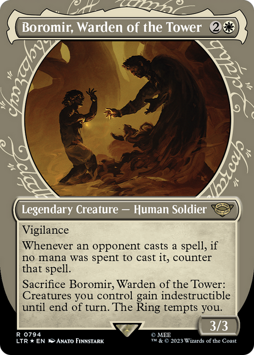 Boromir, Warden of the Tower (LTR-794) - rare: (Showcase) (Borderless) - Foil