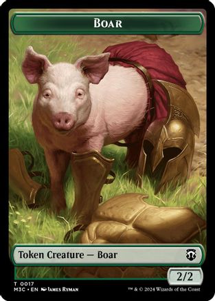 Boar (Ripple Foil) // Forest Dryad Double-Sided Token (M3C-17 // 19) - token - Foil