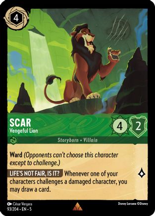 Scar - Vengeful Lion (93/204) - Rare - Cold Foil