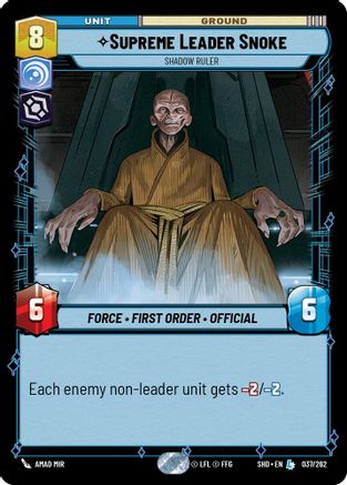 Supreme Leader Snoke - Shadow Ruler (037/262) - SOTG - Legendary