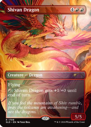 Shivan Dragon (Rainbow Foil) (SLD-1709) - rare - Foil