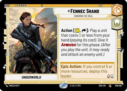 Fennec Shand - Honoring the Deal (016/262) - SOTG - Common
