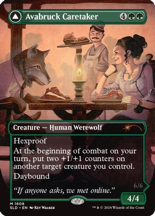 Avabruck Caretaker // Hollowhenge Huntmaster (SLD-1608) - mythic (Borderless) - Foil