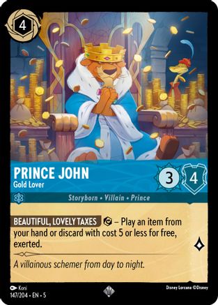 Prince John - Gold Lover VF (147/204) - Très Rare - Cold Foil