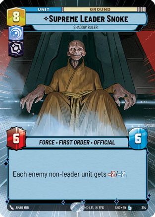 Supreme Leader Snoke - Shadow Ruler (Hyperspace) (314) - SOTG - Legendary - Foil