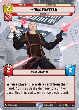 Migs Mayfeld - Triggerman (Hyperspace) (432) - SOTG - Rare - Foil