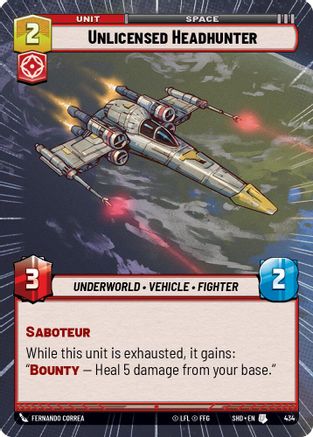 Unlicensed Headhunter (Hyperspace) (434) - SOTG - Uncommon - Foil