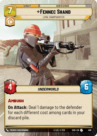 Fennec Shand - Loyal Sharpshooter (Hyperspace) (488) - SOTG - Uncommon