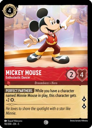 Mickey Mouse - Enthusiastic Dancer (112/204) - Common - Cold Foil