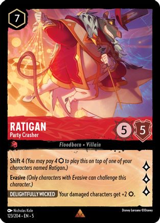 Ratigan - Party Crasher (123/204) - Rare - Cold Foil