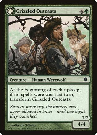 Grizzled Outcasts // Krallenhorde Wantons (ISD-185) - common: (Double Faced Transform) - Foil
