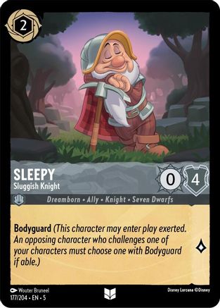 Sleepy - Sluggish Knight VF (177/204) - Inhabituelle - Cold Foil