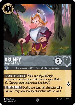 Grumpy - Skeptical Knight (186/204) - Super Rare - Cold Foil