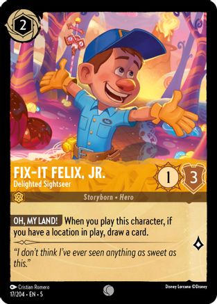 Fix-It Felix, Jr. - Delighted Sightseer (17/204) - Common - Cold Foil