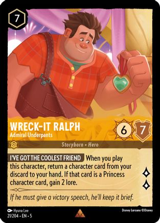 Wreck-It Ralph - Admiral Underpants VF (21/204) - Rare - Cold Foil
