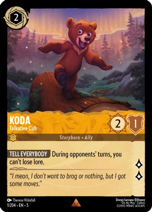 Koda - Talkative Cub (1/204) - Rare - Cold Foil