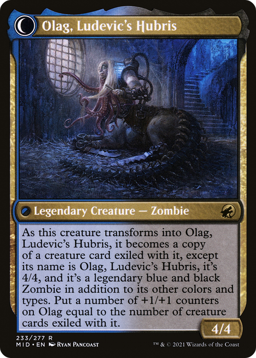 Ludevic, Necrogenius // Olag, Ludevic's Hubris (LIST-MID-233) - rare: (Double Faced Transform)